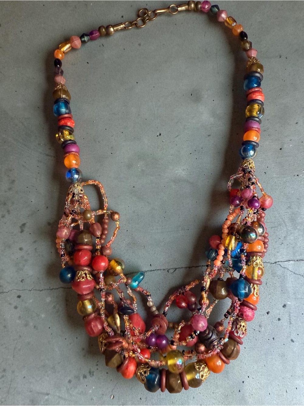 Multicolor Beaded Statement Necklace - Women Jewelry